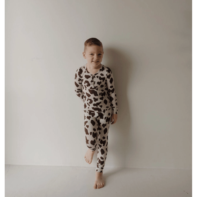 Forever French Bamboo Two Piece Pajama Set- Moo! Toddler Clothing Forever French Baby