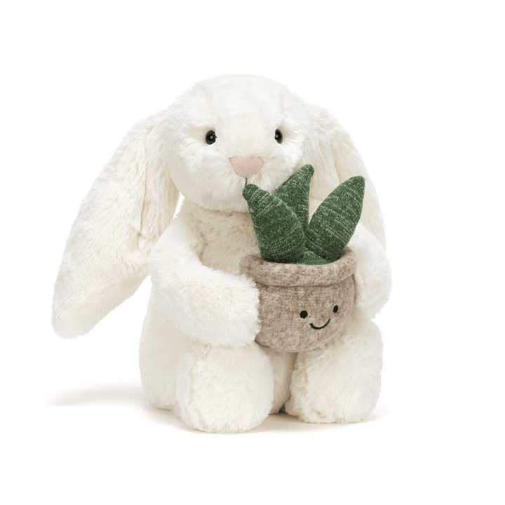 Jellycat Cream Bunny With Plant Bunnies Jellycat