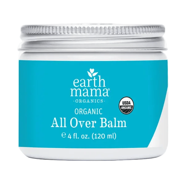 Jar of Earth Mama Organics Organic All Over Balm on a white background