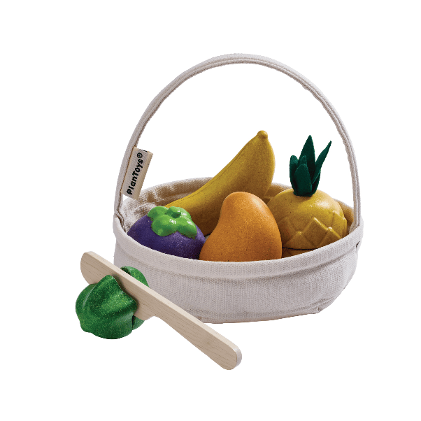 Plan Toys Tropical Fruit Basket Toddler And Pretend Play Plan Toys