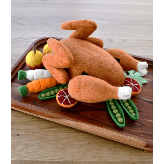 Tara Treasures Felt Roast Turkey Play Food Set