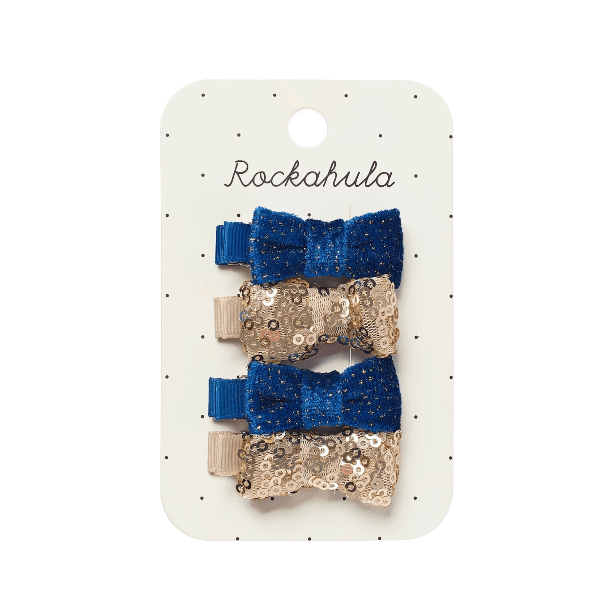Rockahula Sequin and Velvet Mini Bow Clip Set Accessory Rockahula