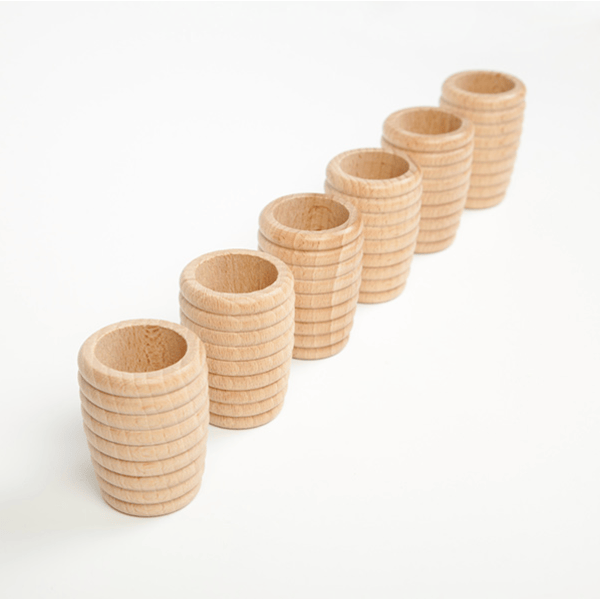Grapat Grapat Six Honeycomb Beakers Heuristic Elements Wooden Toys Grapat