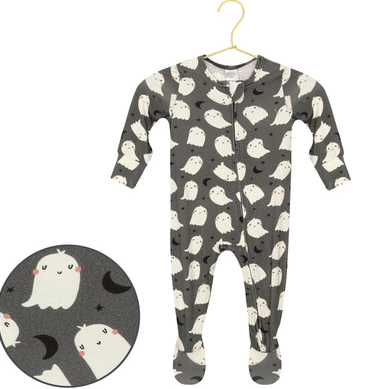 Lou Lou &amp; Company Zippered Footie - Happy Ghost