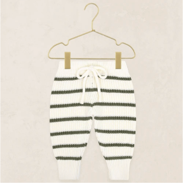 Lou Lou & Company Knit Jogger Pant- Olive Stripe Pants Lou Lou & Company