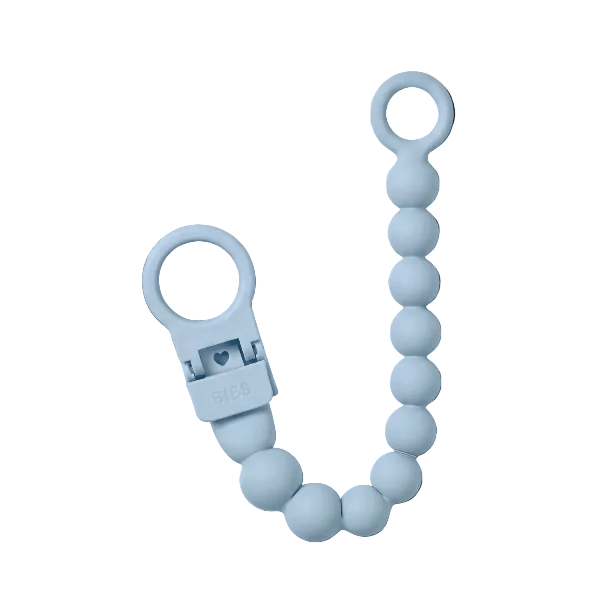 BIBS Beaded Pacifier Clip Pacifier Clips &amp; Holders BIBS USA Baby Blue