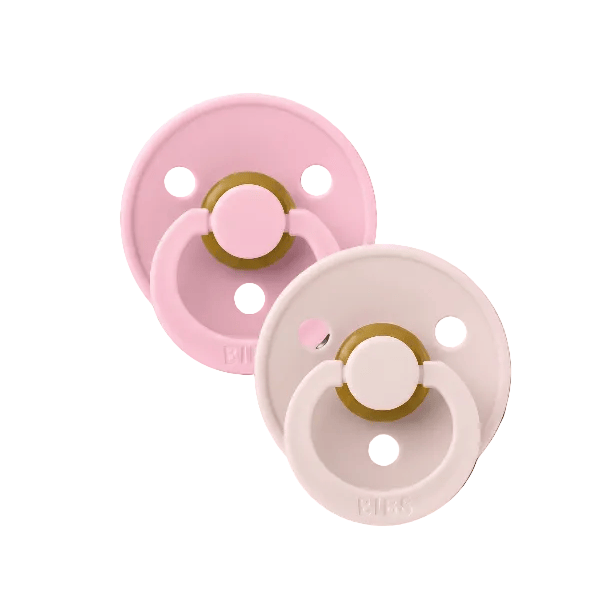 BIBS USA- Natural Rubber Pacifier 2 Pack - Petal/ Baby Pink Pacifiers and Teething BIBS USA