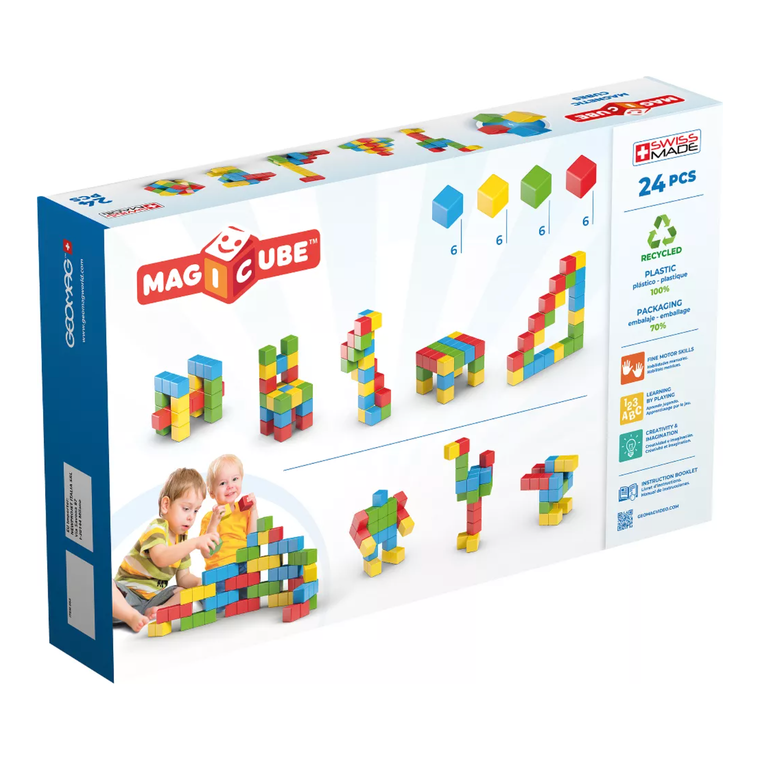 Magnetické kocky Geomag Kocky Magicube 24 kusy 24 ks Magnetické kocky Geomag Kocky Magicube 24 kusy 24 ks