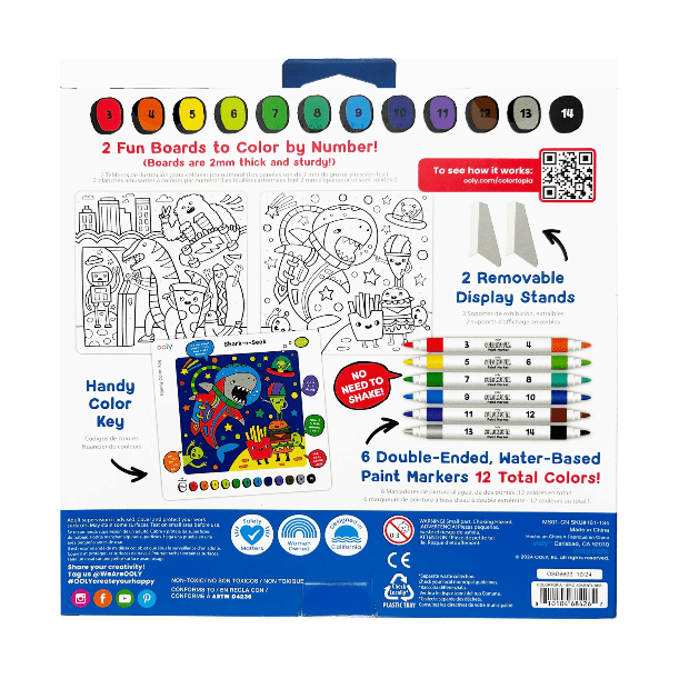 Ooly Colortopia Color By Number Paint Marker Kit- Epic Adventure Color-In Book Ooly
