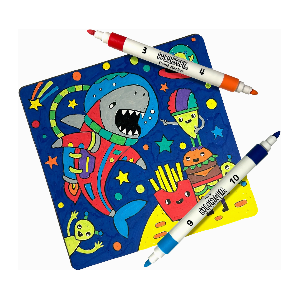 Ooly Colortopia Color By Number Paint Marker Kit- Epic Adventure Color-In Book Ooly