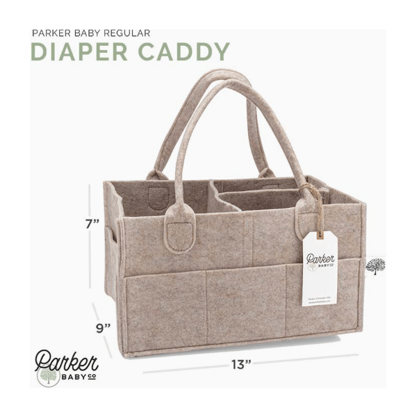 Parker Baby Company Diaper Caddy- Regular Oatmeal Accessories &amp; Laundry Parker Baby Co
