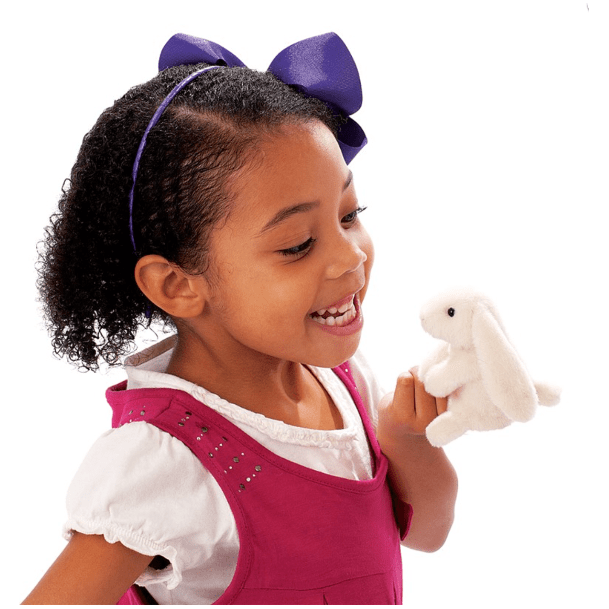 Folkmanis Finger Puppet - Mini Rabbit, Lop Eared Finger Puppet Folkmanis