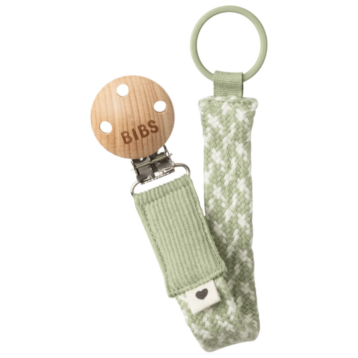 BIBS Braid Pacifier Clip Pacifier Clips & Holders BIBS USA Sage/Ivory