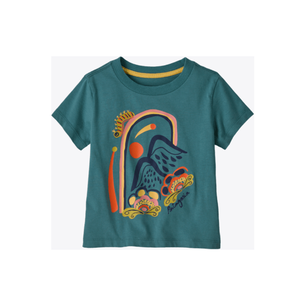 Spring 2025 Patagonia Baby Graphic T-Shirt Tops & Bottoms Patagonia Peak Petals: Wetland Blue 0-6M