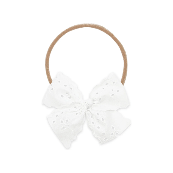 Lou Lou & Company Lace Bow Headband Headband Lou Lou & Company White Daisy Eyelet