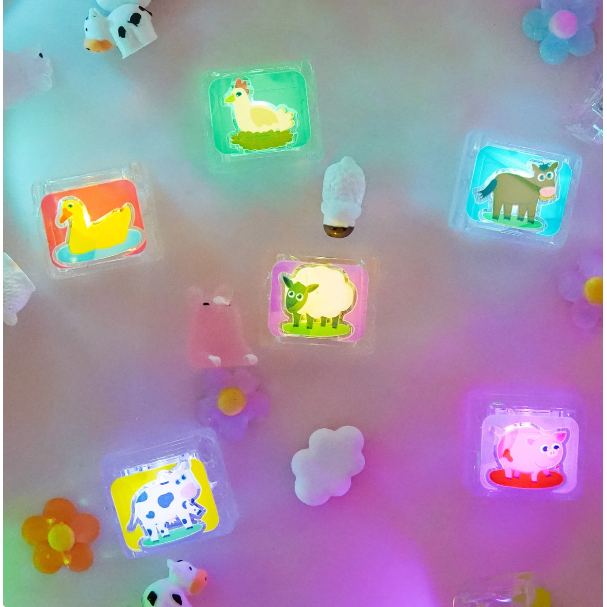 Glo Pals Limited Edition Spring Light-Up Cubes 6 Pack Bath Time Glo Pals