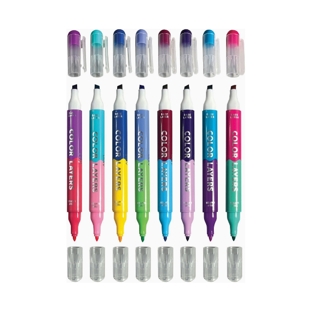 Ooly Color Layers Double-Ended Layering Markers- Set of 8 Markers Ooly