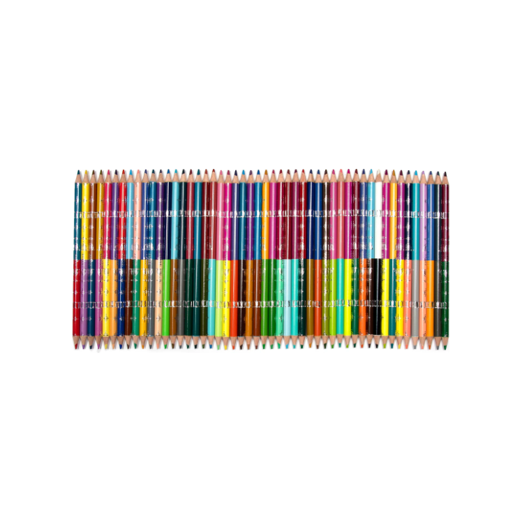 eeBoo 100 Colors Double-Sided Pencils (50ct) Colored Pencils eeBoo