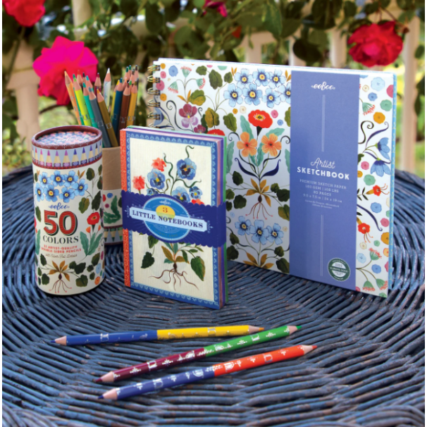 eeBoo Flora's Double-Sided Colored Pencils- 25 Pieces Colored Pencils eeBoo
