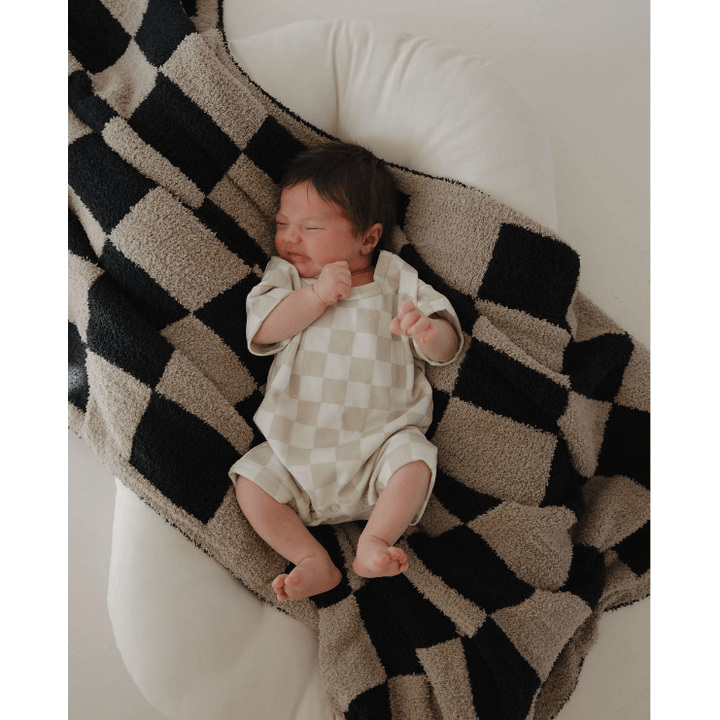 Forever French Baby Terry Romper- Checkerboard Romper Forever French Baby