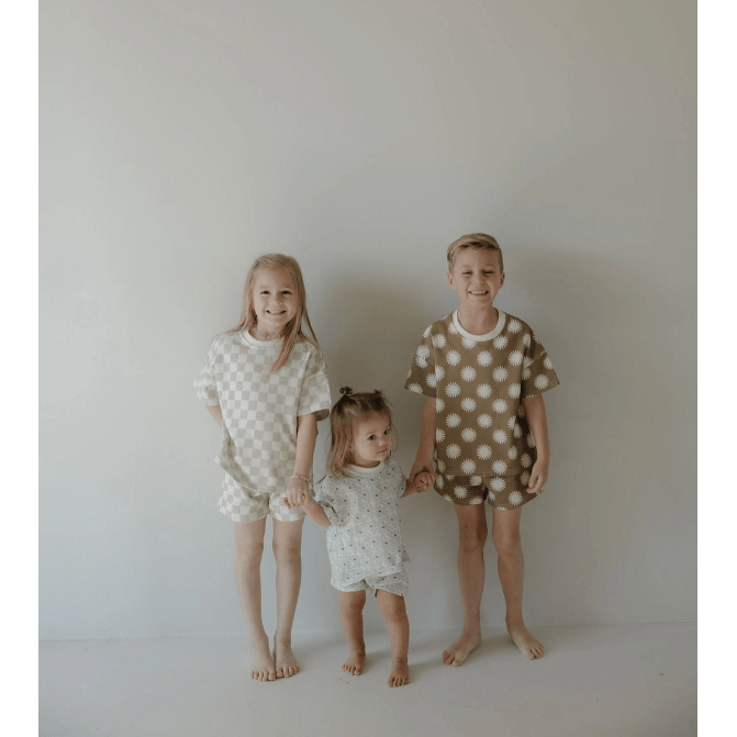 Forever French Baby Terry Short Set- Checkerboard Short Set Forever French Baby