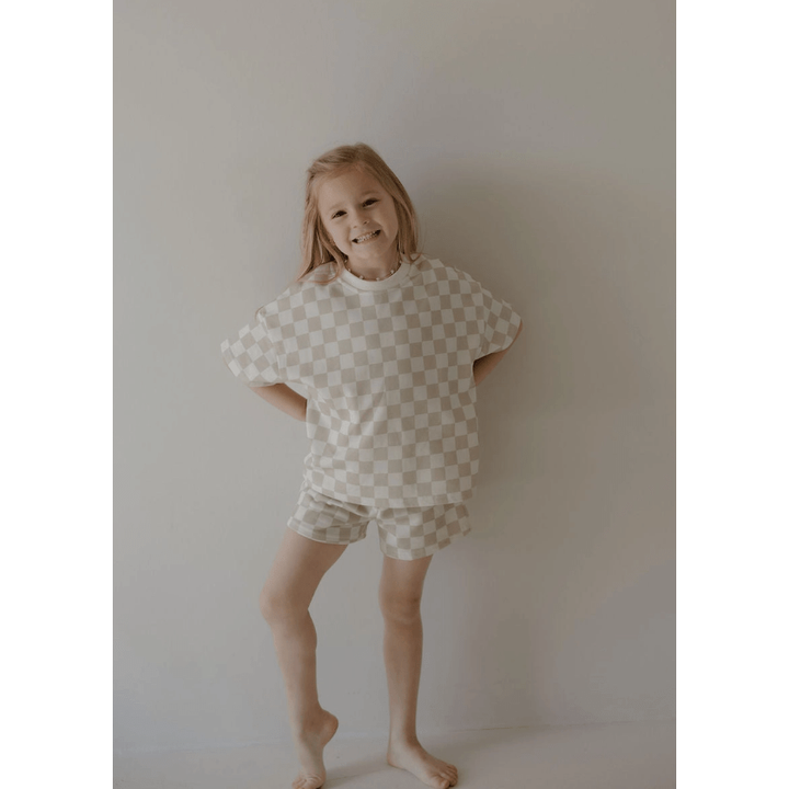 Forever French Baby Terry Short Set- Checkerboard Short Set Forever French Baby
