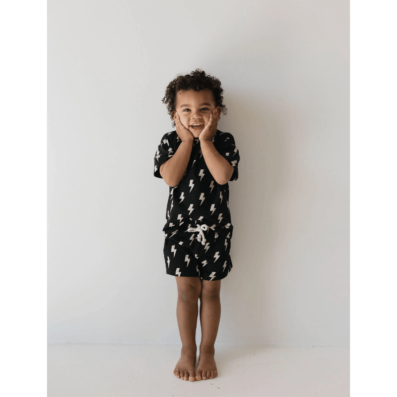 Forever French Baby Short Set- Black Lightning Short Set Forever French Baby