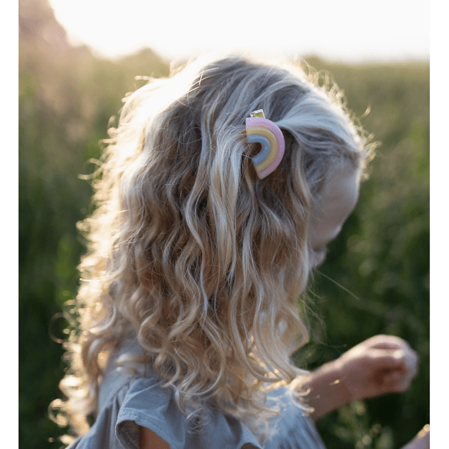 Shared Joy Bows Resin Hair Clips- Glitter Rainbow Hair clip Shared Joy