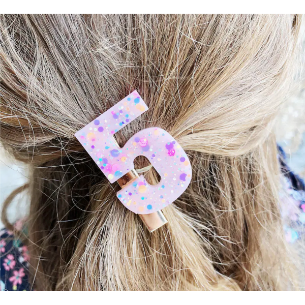 Shared Joy Bows Resin Hair Clips- Birthday Hair clip Shared Joy