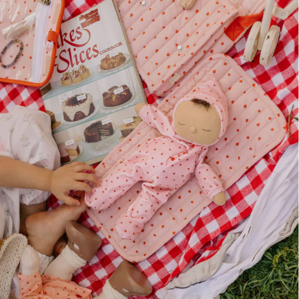 Olli Ella Carrie Convertible Changing Set- Strawberry Diaper Bag Olliella