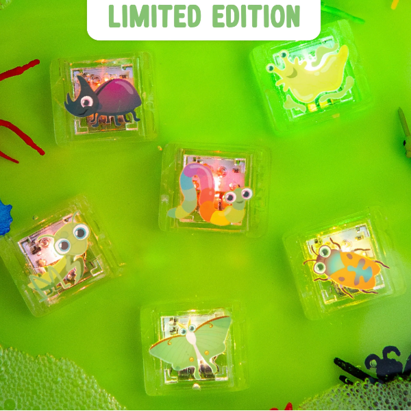 Glo Pals 6 Pack Light Up Cubes Gift Set- Incredible Insects Bath Time Glo Pals