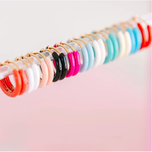 Pierced Co Color Huggies Earrings- Hot Pink Earrings Pierced Co