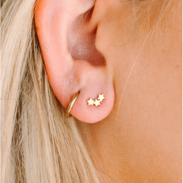 Pierced Co Triple Star Earrings Earrings Pierced Co