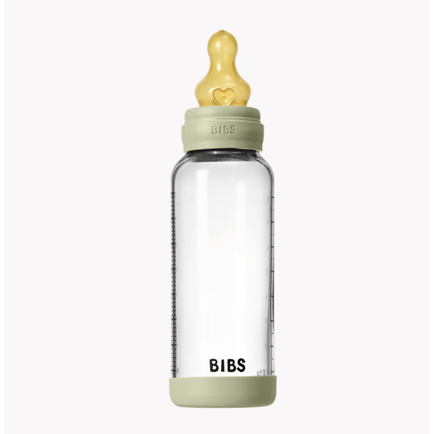 BIBS Baby Glass Bottle Set 8oz Latex Bottles & Sippies BIBS USA Sage