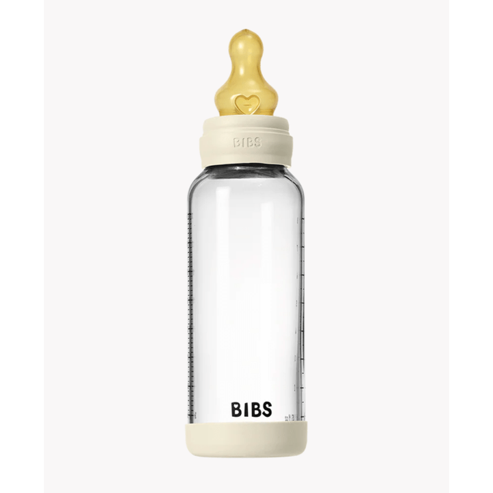 BIBS Baby Glass Bottle Set 8oz Latex Bottles & Sippies BIBS USA Ivory