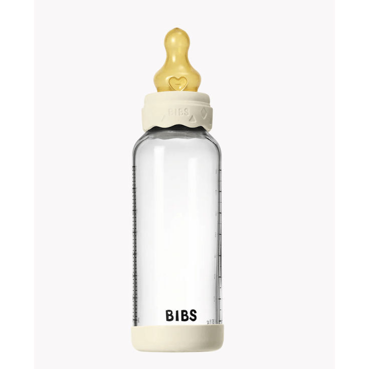 BIBS Baby Glass Bottle Boheme Set 8oz Latex Bottles & Sippies BIBS USA Ivory