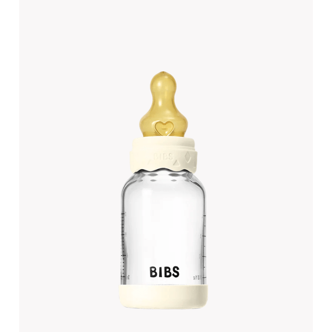BIBS - Baby Glass Bottle Boheme Set 4oz Latex Bottles & Sippies BIBS USA Ivory