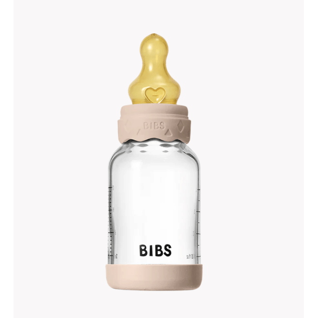 BIBS - Baby Glass Bottle Boheme Set 4oz Latex Bottles & Sippies BIBS USA Blush