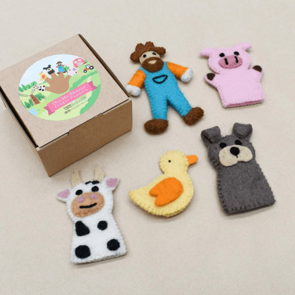 Tara Treasures Old MacDonald Farm Animals A, Finger Puppet Set Finger Puppet Tara Treasures
