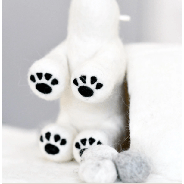 Tara Treasures Felt Polar Bear Toy Wooden Toys Tara Treasures