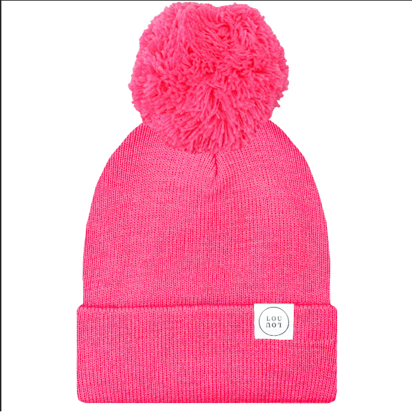 Lou Lou & Company Beanie With Pom hat Lou Lou & Company Neon Pink