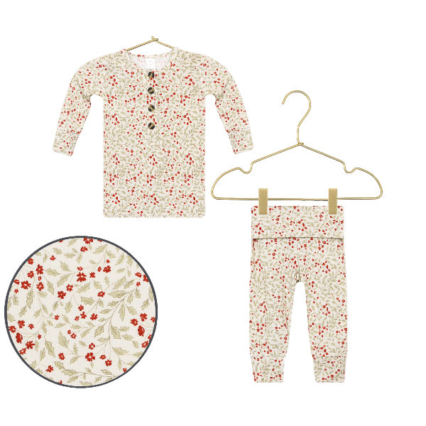 Lou Lou & Company Holiday Top & Bottoms- Holly Tops & Bottoms Lou Lou & Company