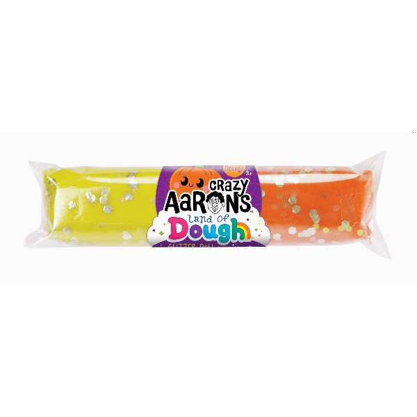 Packaged Crazy Aaron's Dough with colorful packaging on a white background