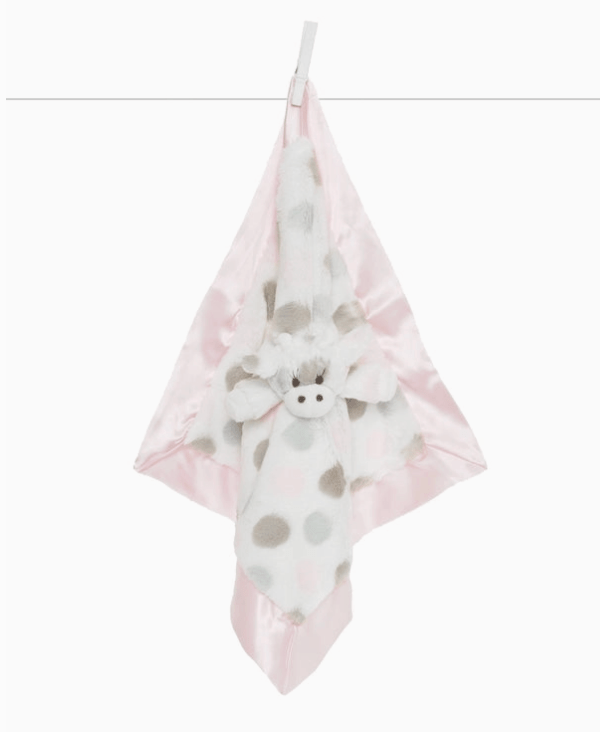 Baby blanket with teddy bear design on a white background