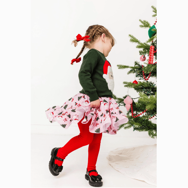 Little Stocking Co. - Bright Red Cable Knit Tights Tights Little Stocking Co.