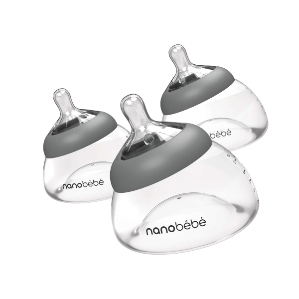 Nanobebe Breastmilk Baby Bottle- 2 Pack Bottles & Sippies Nanobebe Grey
