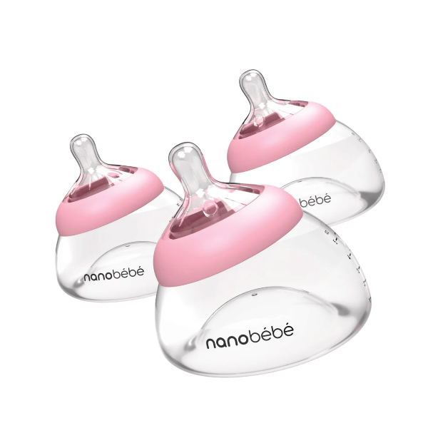 Nanobebe Breastmilk Baby Bottle- 2 Pack Bottles & Sippies Nanobebe Pink