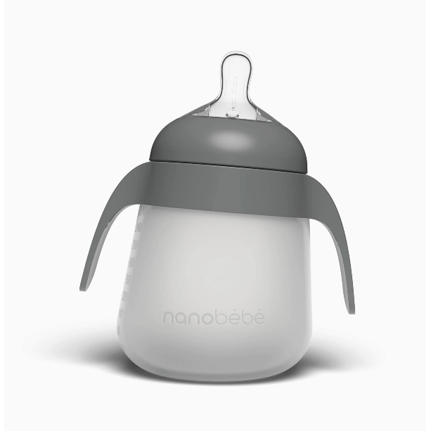 Nanobebe Flexy Bottle Quick-Click Handles- 2 Pack Bottles & Sippies Nanobebe Grey