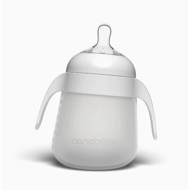 Nanobebe Flexy Bottle Quick-Click Handles- 2 Pack Bottles & Sippies Nanobebe White