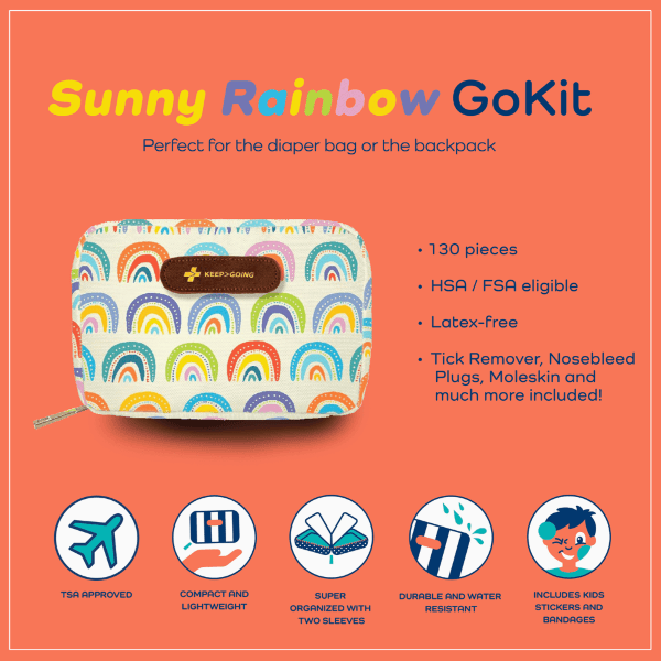 First Aid GoKit- Sunny Rainbow, 130 Pieces Sun & Insect Protection Keep>Going First Aid